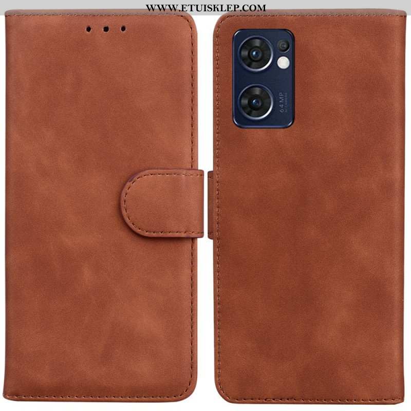 Etui Folio do Oppo Find X5 Lite Motyl Dotykający Skóry